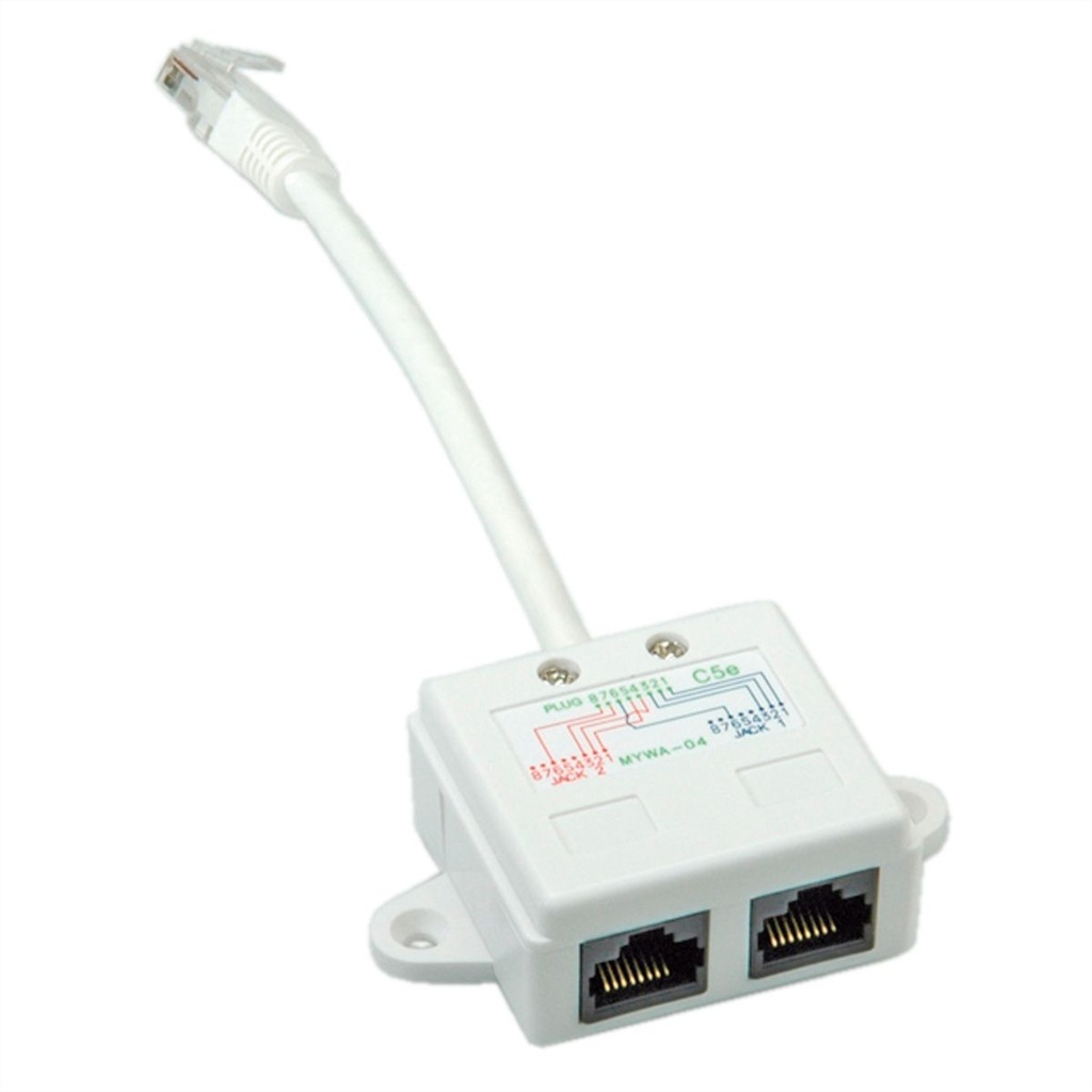 Adaptateur en T VALUE Cat.5e (Klasse D), UTP, blanco