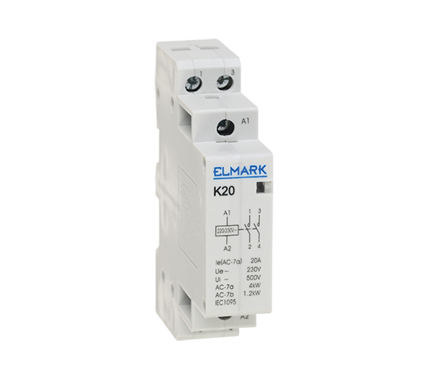 [23007] CONTACTEUR MODULAIRE K20 20A 230 NO+NF