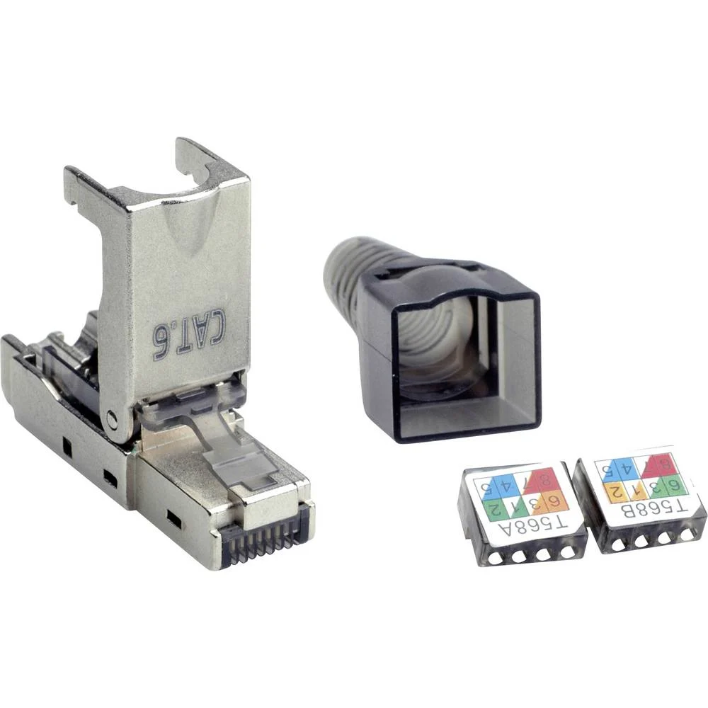 [26.99.0371] 26.99.0371  connecteur RJ45 CAT.6(E) Male Blindé STP, Metal - installable sans outil