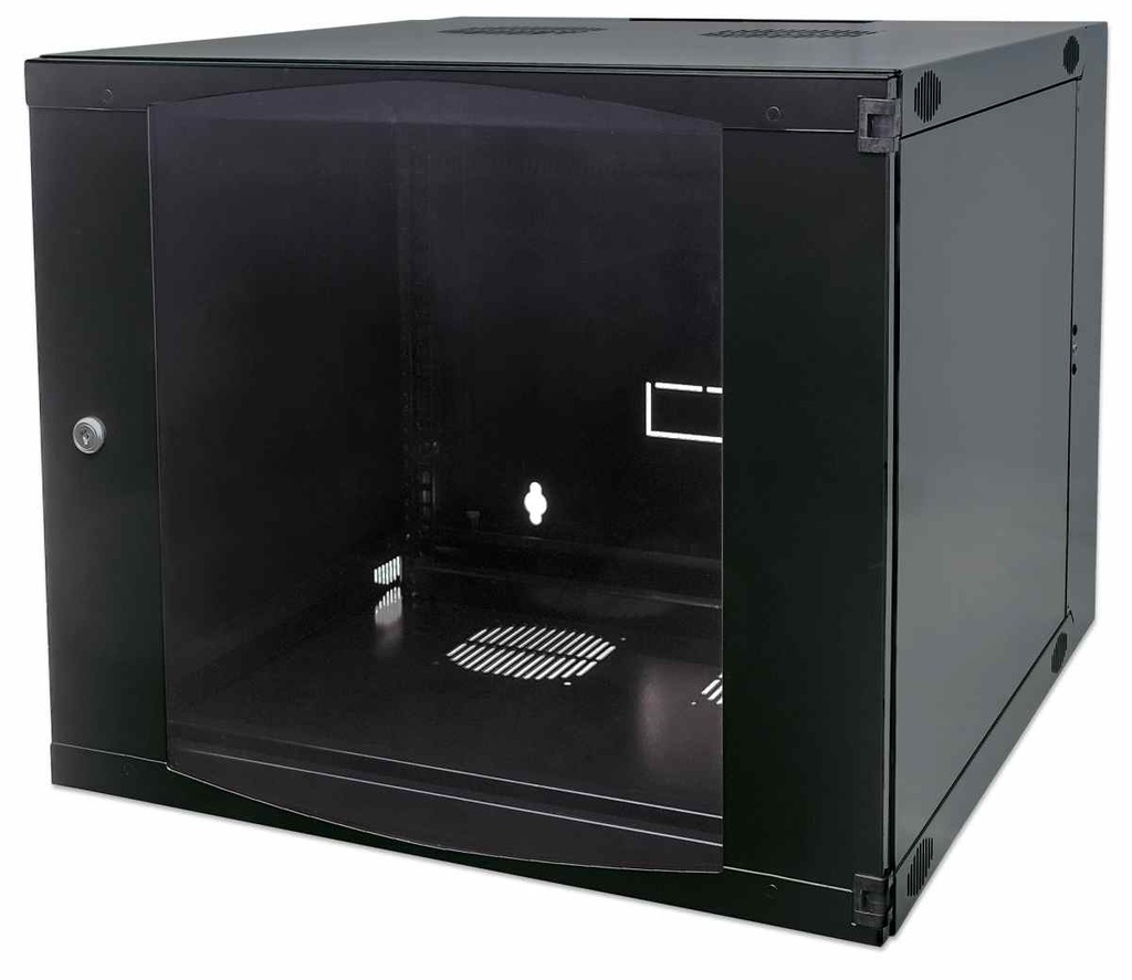 [713887] Armoire murale 19", 15U, à monter soi-même, 725 (h) x 540 (l) x 600 (p) mm, double section noire