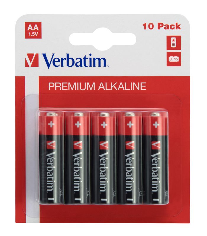 [AA-10] Verbatim Piles alkaline AA, 1,5V, (verpakking van 10 stuks)