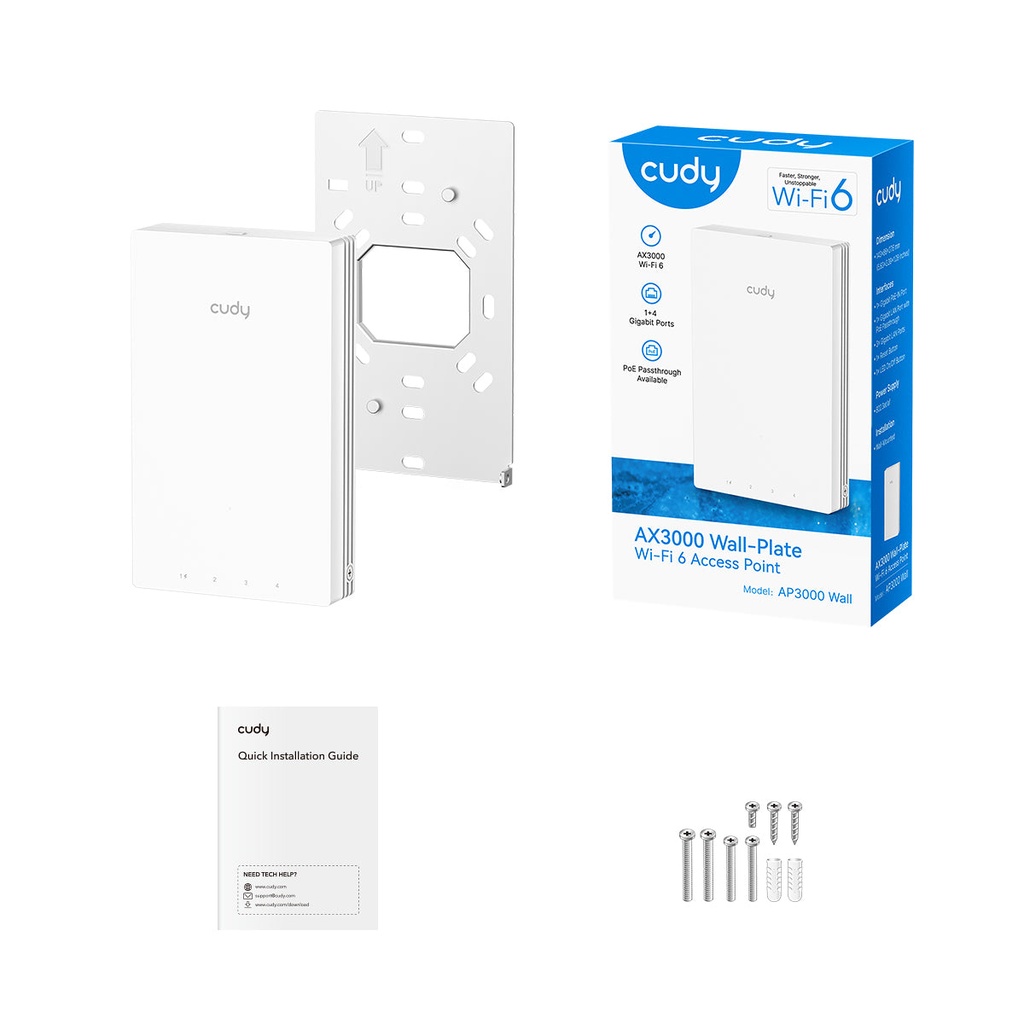 Cudy AP3000-Wall Access Point Wi-Fi 6 met muurschildering AX3000