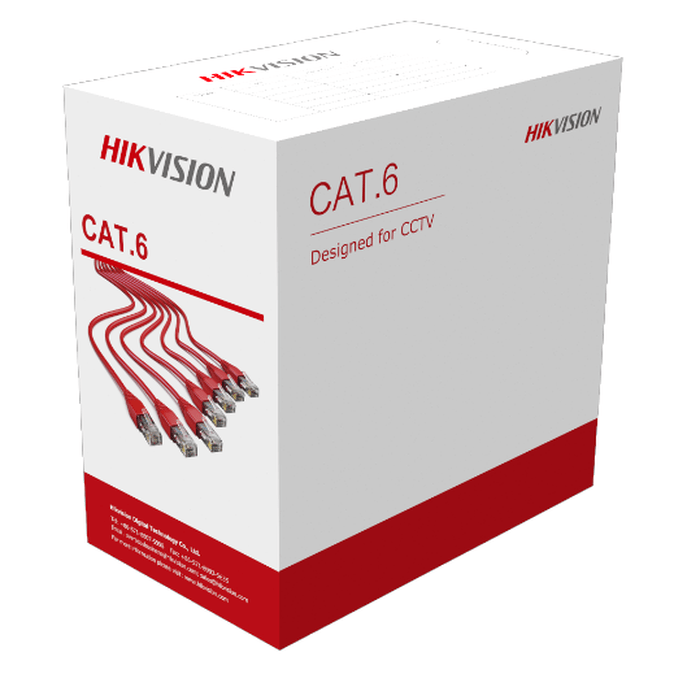[DS-1LN6U-W/CCA] Câble UTP CAT6 HIKVISION DS-1LN6-W-CCA CCA solide - PVC gris - Certifié ignifuge classe CE CPR Eca