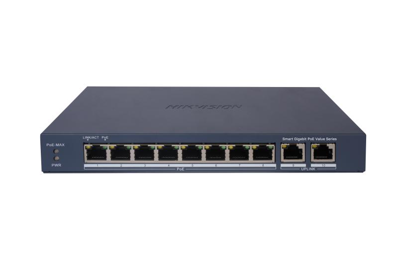 [DS-3E1510P-EI/M] Commutateur PoE intelligent Gigabit Hikvision DS-3E1510P-EI/M 8 poorten - Voedingsbudget PoE 60 W