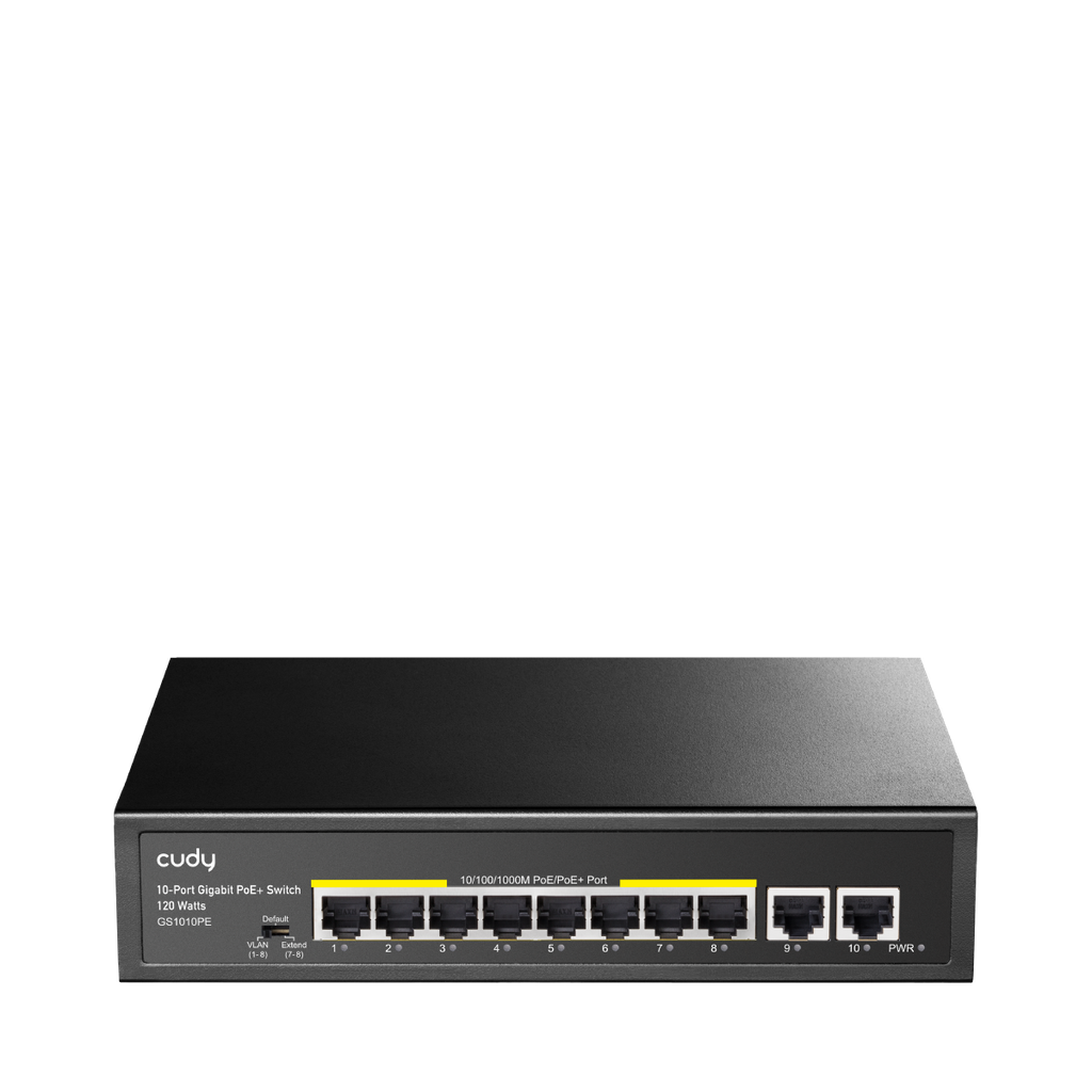 [FS1010P] Cudy FS1010P  Switch PoE+  Fast Ethernet 10/100 8 ports avec 2 ports Uplink 120 W