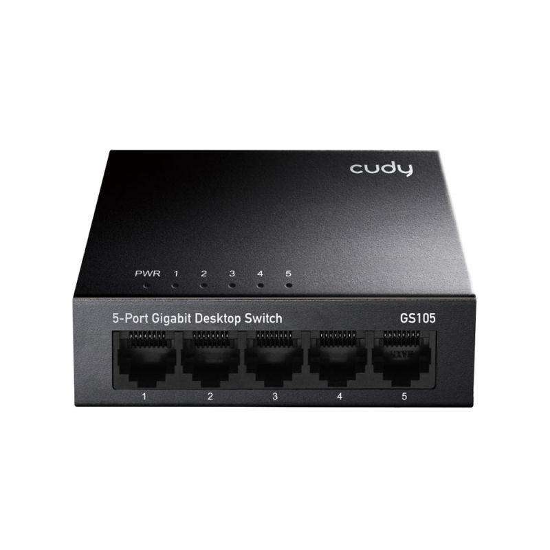 Cudy GS105 Commutateur Ethernet Gigabit 5 poorten, 10/100/1000 Mbps Hub Ethernet, Plug & Play, Boîtier en metal