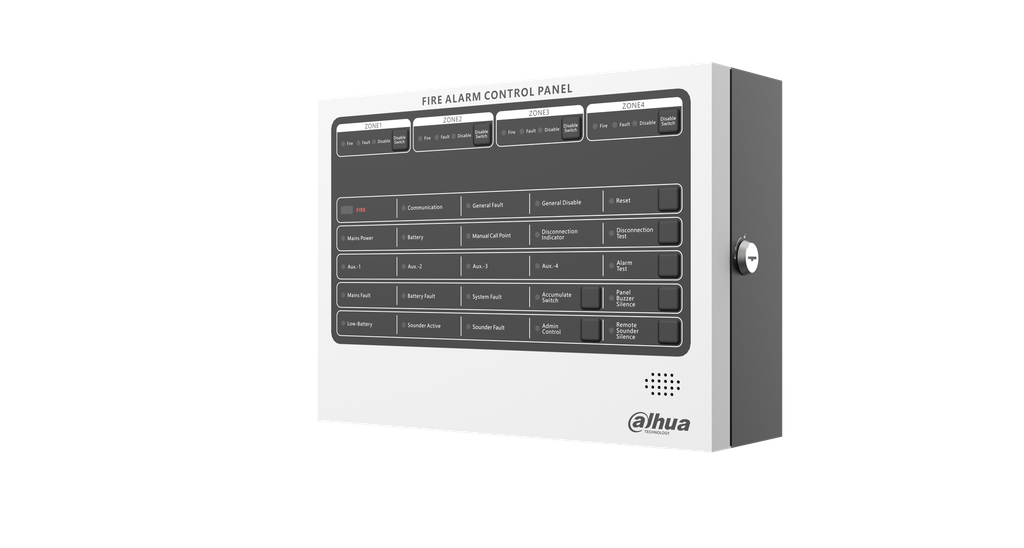 [HY-C102-4] Conventioneel controlepaneel voor brandalarm Wisualarm DHI-HY-C102-4 4 zones