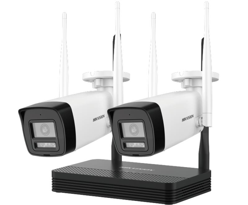 [NKS424W0H] Kit IP Wi-Fi HIKVISION NKS424W0H 4MP H.265 2 caméras WiFi Bullet NVS - Micro SD en option