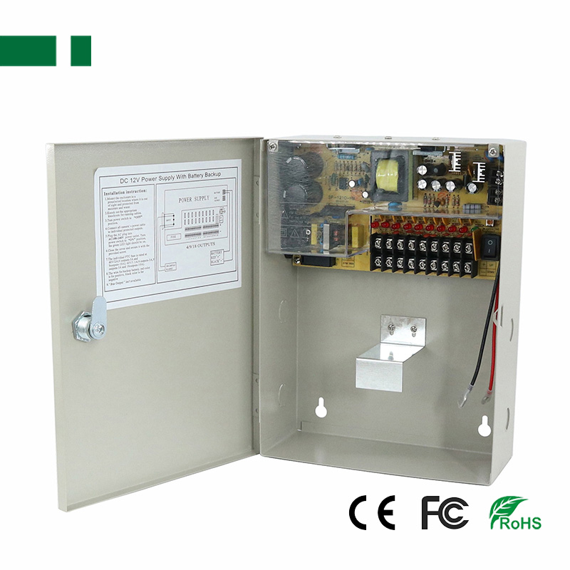 [PD120W-9-12V-UPS] PD120W-9-12V-UPS Voedingsdistributiedoos - 9 sorties - 12V-10A - 120W