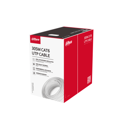 [PFM922I-6UN-C] Câble Dahua PFM922I-6UN-C UTP CAT6 solide CCA - PVC gris - Certifié ignifuge classe CE CPR Eca