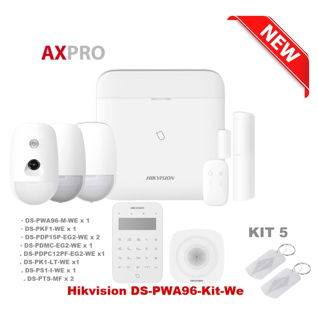 [PWA96-KIT05] Kit d'alarme sans fil Hikvision DS-PWA96-Kit-WE 5