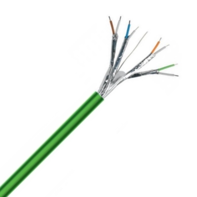 [TPGF4P0,6-CCA] Câble d'interphone 2 fils/IP / 4 paires LS0H vert 4 x 2 x 0,6 mm / m